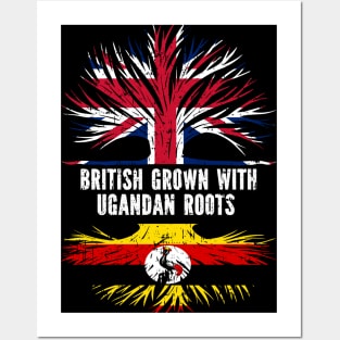 British Grown with Ugandan Roots UK Flag England Britain Union Jack Posters and Art